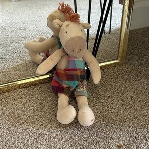 Moulin roty La grande famille baby comforter Hugo horse overalls